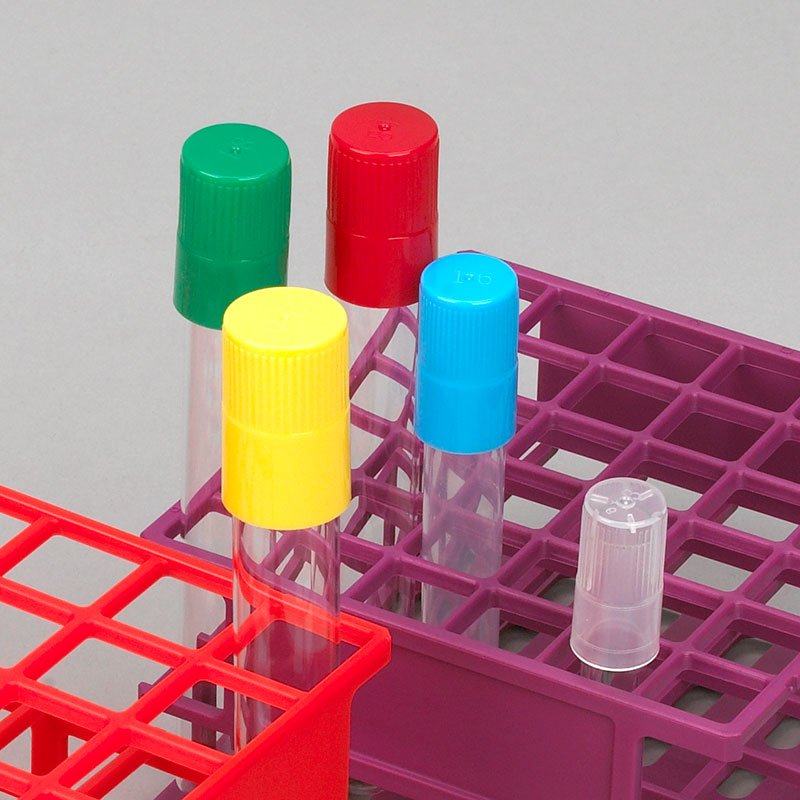 Globe Scientific Diamond Culture Tube Cap for 20mm Glass Culture Tubes, PP, Blue, 100/Bag Image